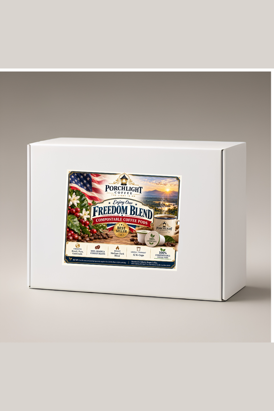 Enjoy Our Freedom Blend Compostable Coffee Pods- Best Seller private-label coffee pods