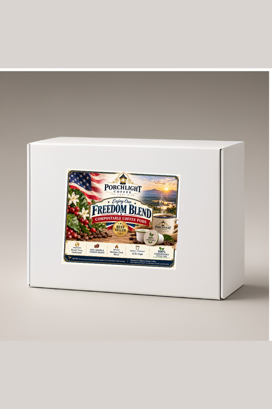 Enjoy Our Freedom Blend Compostable Coffee Pods- Best Seller private-label coffee pods