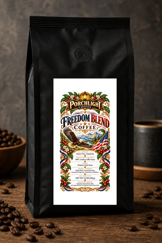 Freedom Blend private-label coffee bag