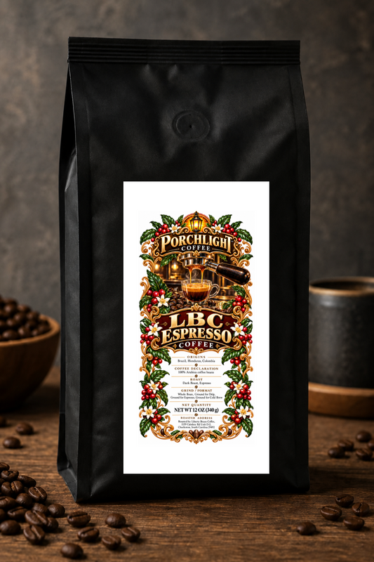 LBC Espresso private-label coffee bag