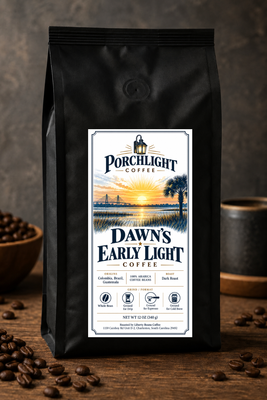 Dawn's Early Light private-label coffee bag