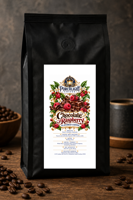 Chocolate Raspberry Flavored private-label coffee bag