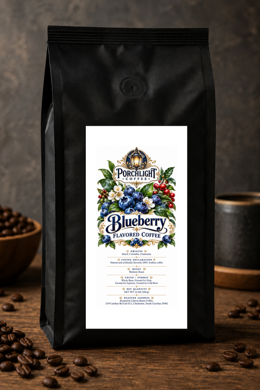Blueberry Flavored private-label coffee bag