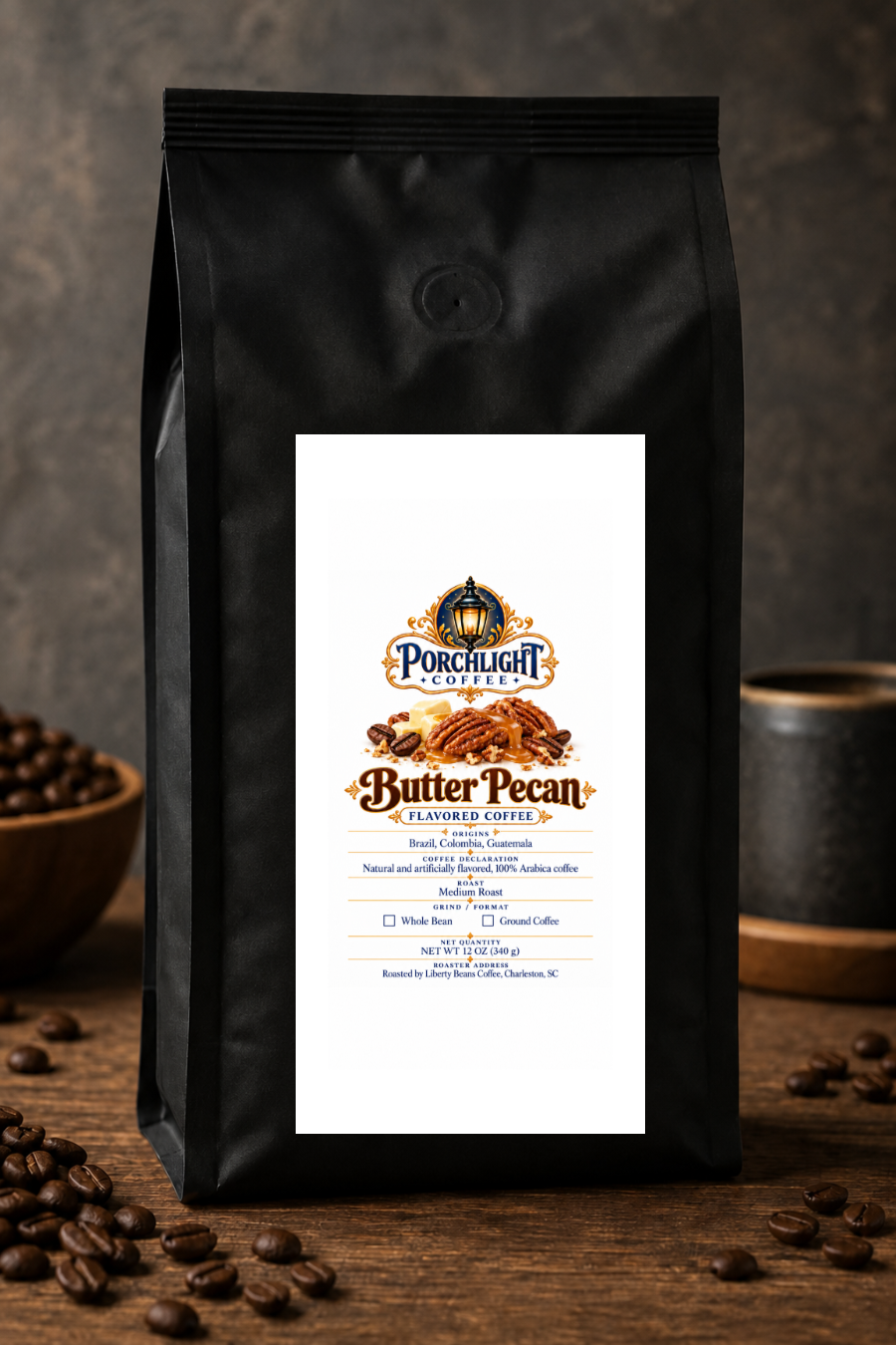 Butter Pecan private-label coffee bag