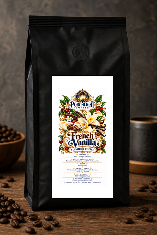 French Vanilla Flavored private-label coffee bag