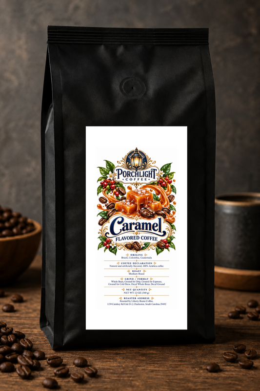 Caramel Flavored private-label coffee bag