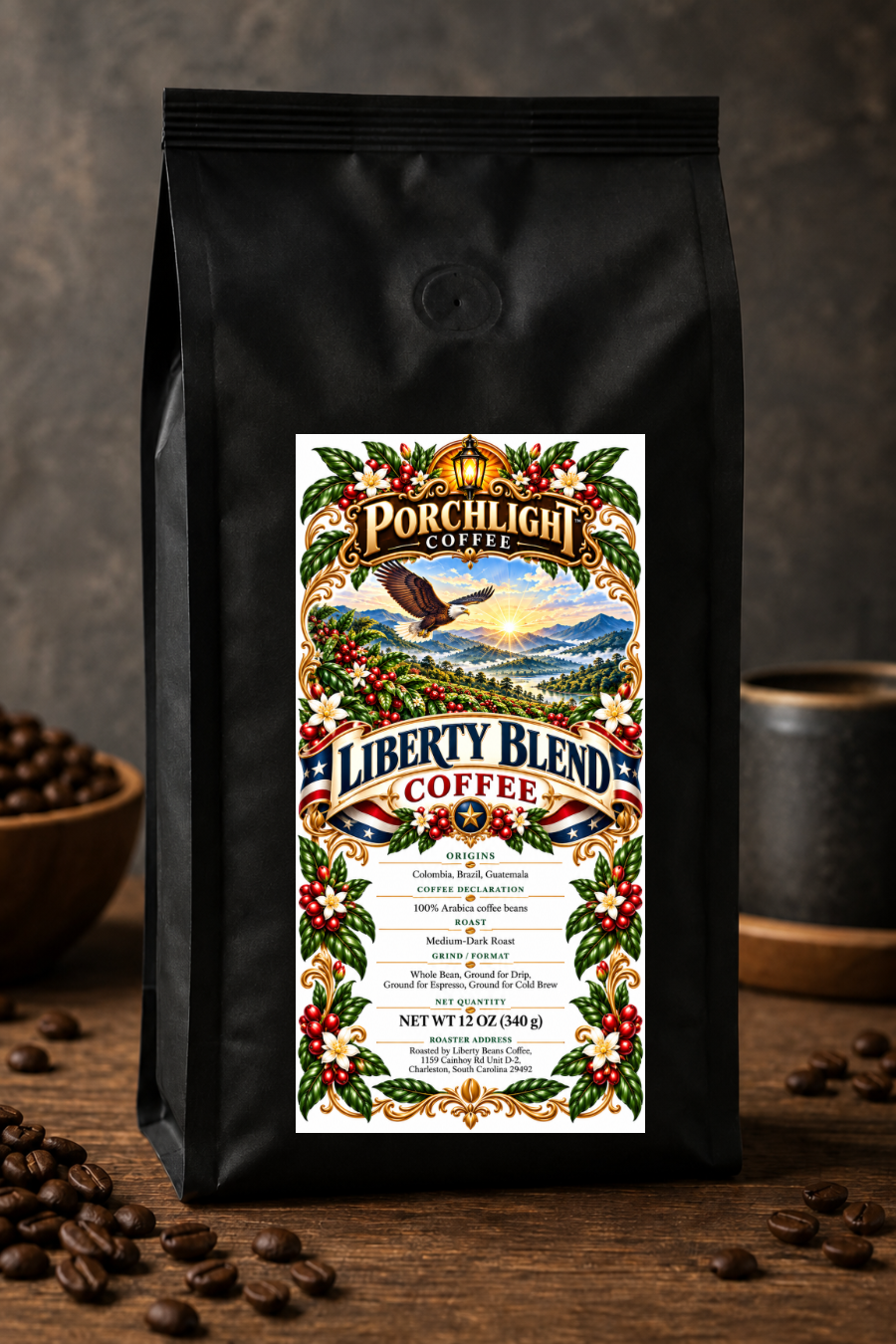 Liberty Blend private-label coffee bag