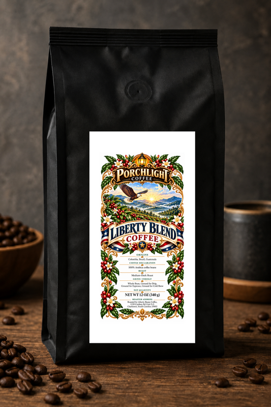 Liberty Blend private-label coffee bag